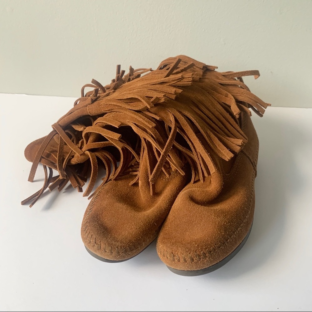 Minnetonka Moccasin 3-tier Fringe Boots - Picture 2 of 10